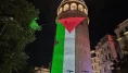 Filistin bayrağı Galata Kulesi'ne yansıtıldı