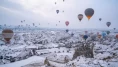Kapadokya karlar altında da büyüleyici!
