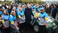 Beştepe'de ralli heyecanı! Erdoğan, İpek Yolu Rallisi sporcularını uğurladı