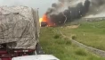 Kimyasal yüklü kamyon bombaya dönüştü