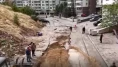 Ankara’da sel sonrası yol çöktü