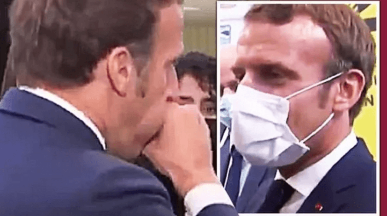 Macron maskesini çıkardı, görüntüler büyük öfke yarattı