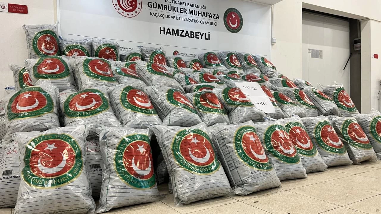 Edirne Hamzabeyli Gümrük Kapısı'nda 870 kilogram uyuşturucuya el konuldu