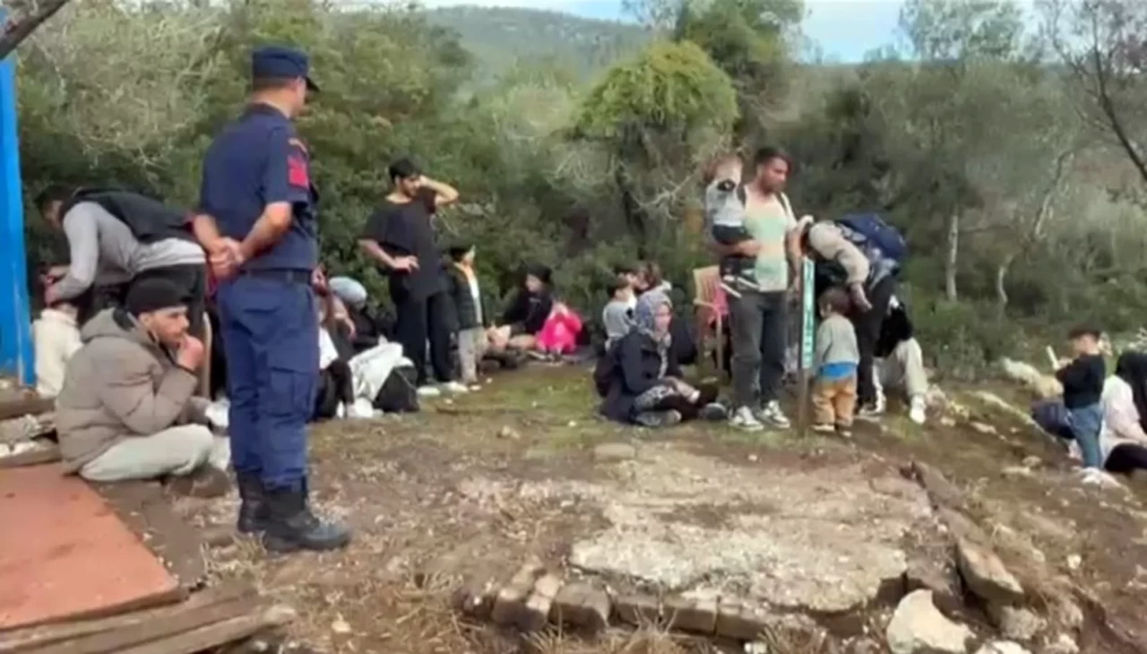 Muğla’da kaçış hazırlığındaki 74 düzensiz göçmen yakalandı