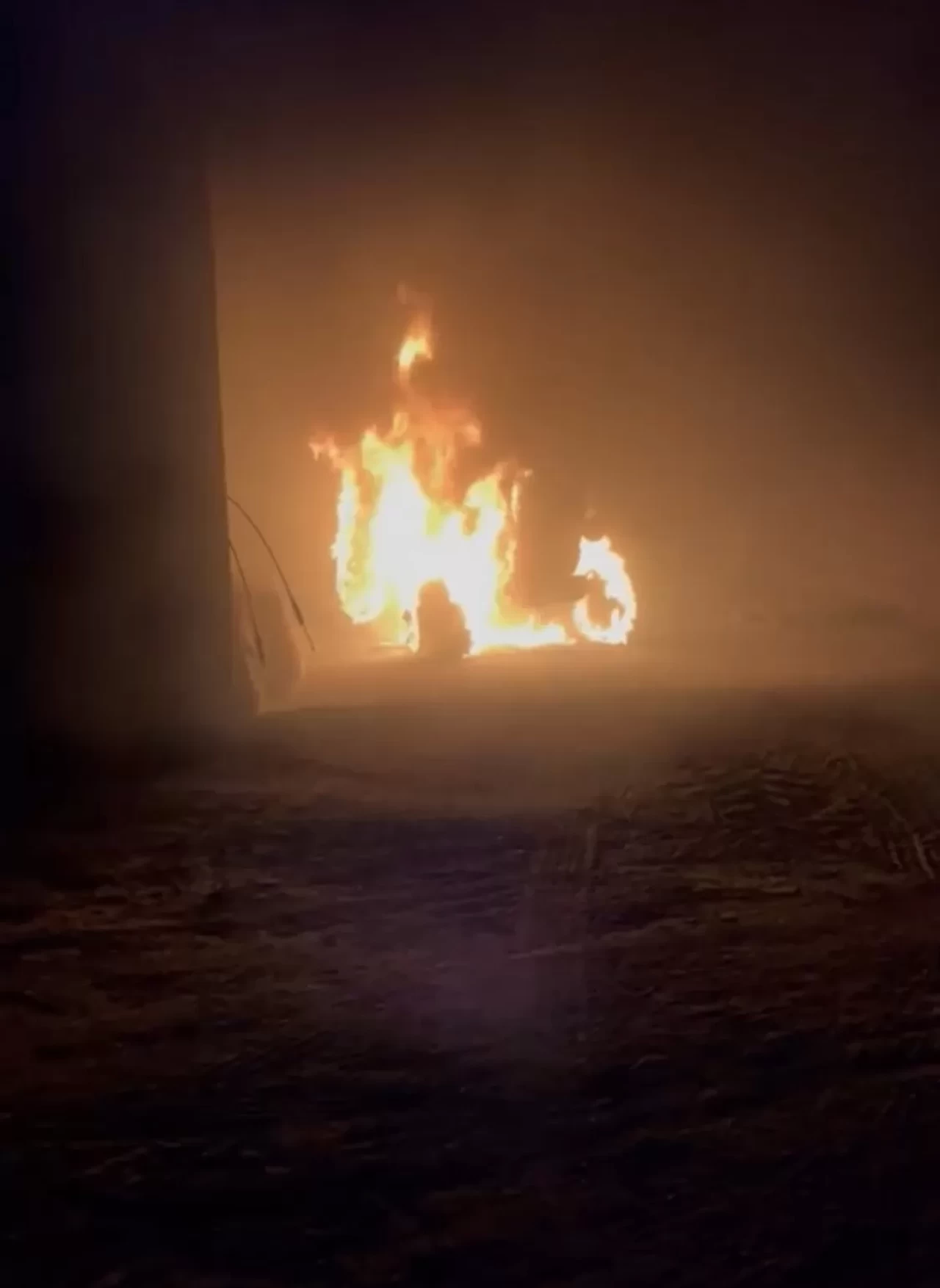 Konya'da traktör alev alev yandı