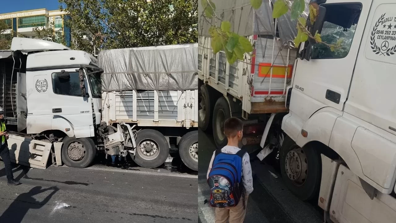 Freni boşalan tır başka bir tıra arkadan çarptı: 1 yaralı