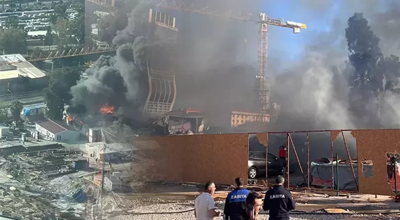 İzmir Bayraklı'da şantiyede yangın: Kara dumanlar yükseldi