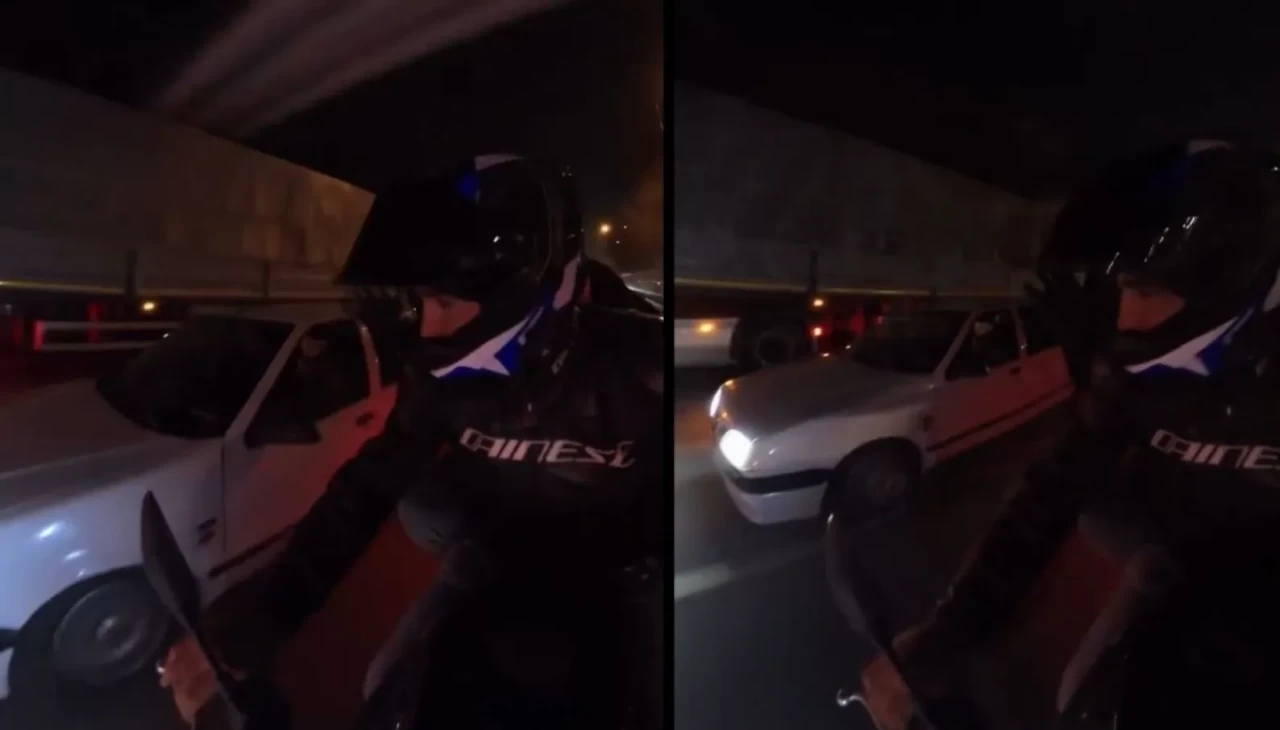 Eskişehir’de yürekleri ağza getiren anlar! Otomobil, motosiklete yandan çarptı, yoluna bir şey olmamış gibi devam etti