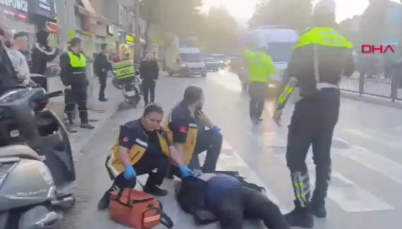 Amasya’da yaya geçidinde kaza: Motosiklet devrildi, sürücü yaralandı