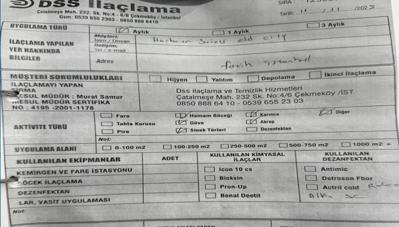 Böcek ailesinin ölümünde yeni gelişme: Oteldeki ilaçlama belgesi ortaya çıktı