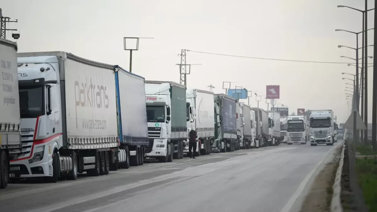 Kapıkule Sınır Kapısı'nda tır kuyruğu