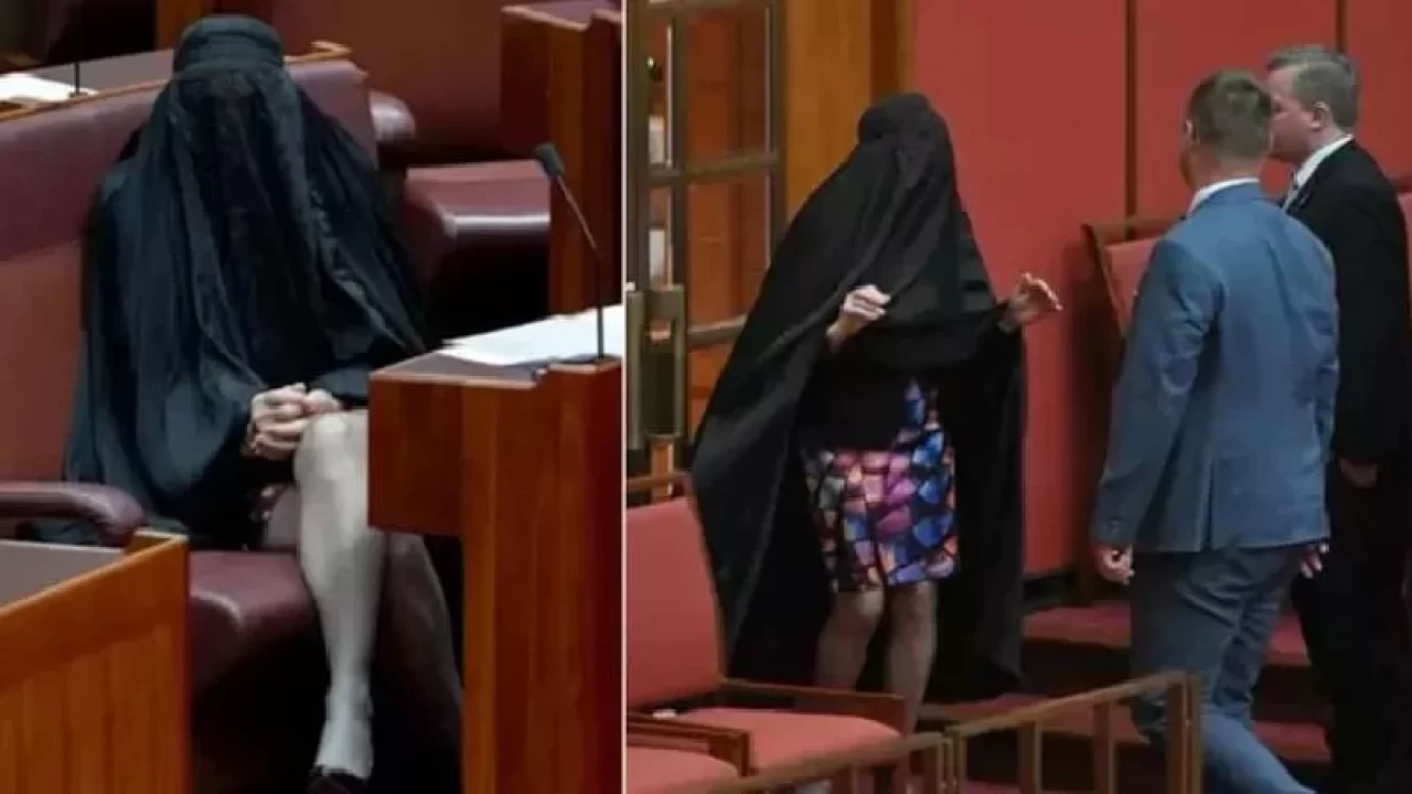 Avustralya'da protesto amaçlı burka giyen Senatör, 7 oturumdan uzaklaştırıldı