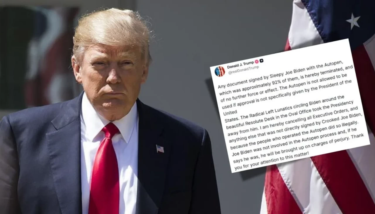 Trump’tan şok iddia! “Biden’ın belgelerdeki imzaları sahte, hepsini iptal ediyorum!”