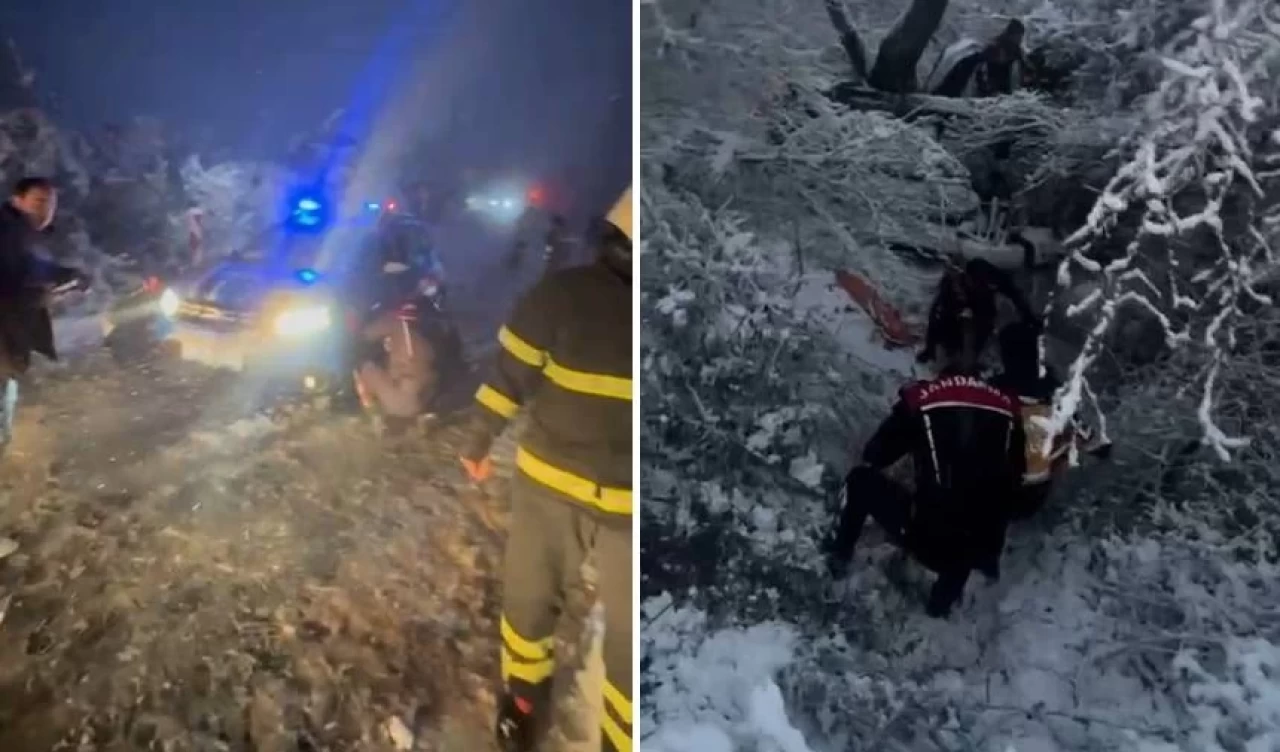 Kocaeli'de jandarma aracı şarampole yuvarlandı