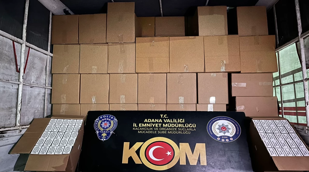 Adana'da kaçak makaron operasyonu: 1 milyon 500 bin makaron ele geçirildi