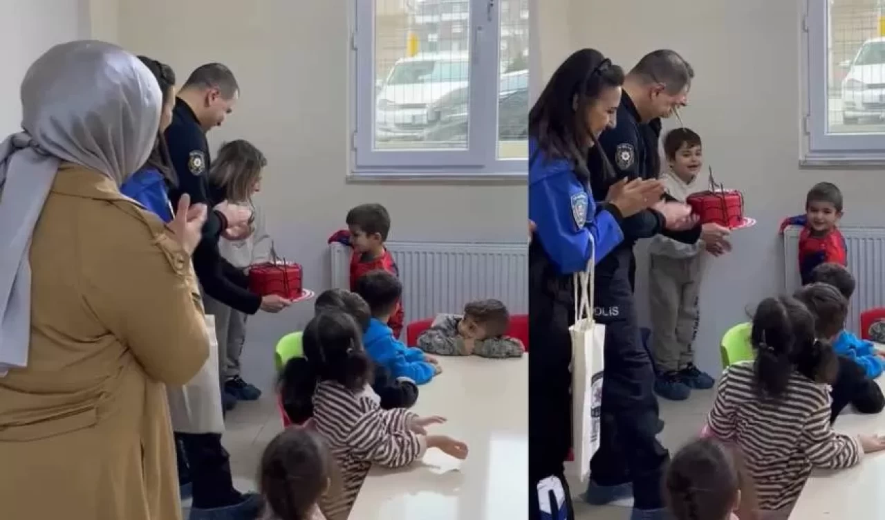 Şehit polisin oğluna anlamlı doğum günü kutlaması