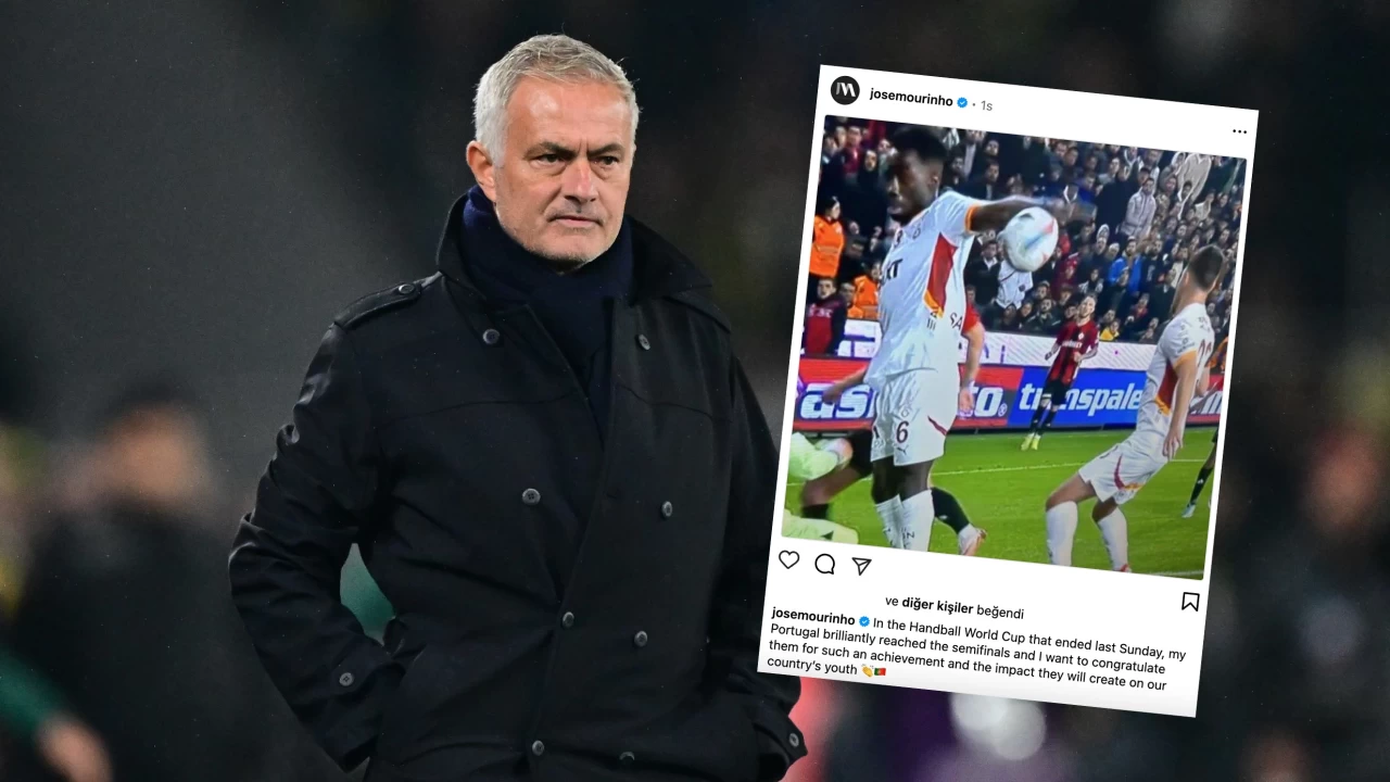 Fenerbahçe teknik direktörü Jose Mourinho'dan Gaziantep FK-Galatasaray maçındaki pozisyonla ilgili kinayeli paylaşım