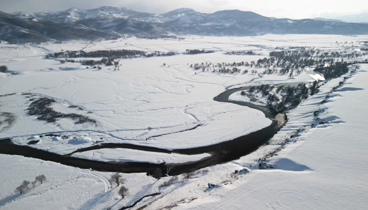Munzur Vadisi Milli Parkı, kar yağışıyla adeta büyüledi!