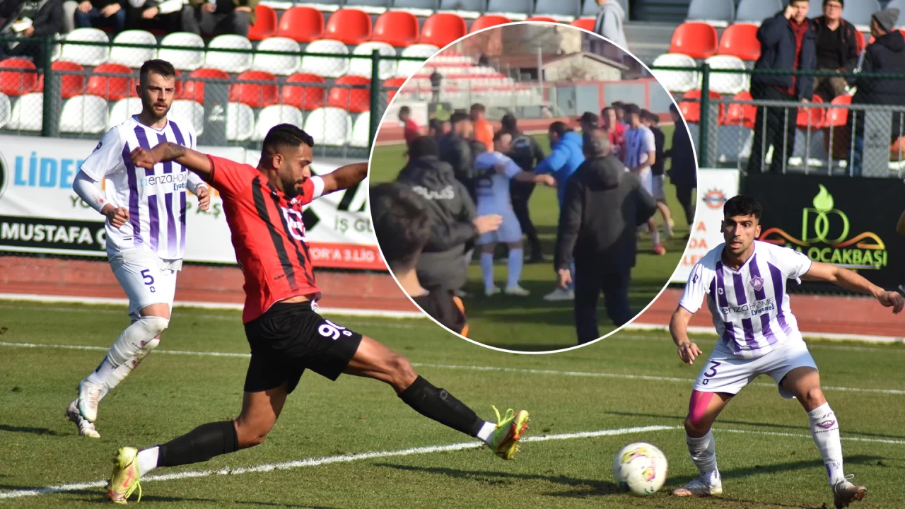 Bölgesel Amatör Lig'de maç sonrası gerginlik yaşandı, polis ve görevliler müdahale etti