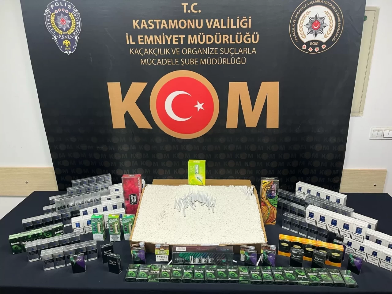 Kastamonu’da 5 bin adet doldurulmuş makaron ele geçirildi