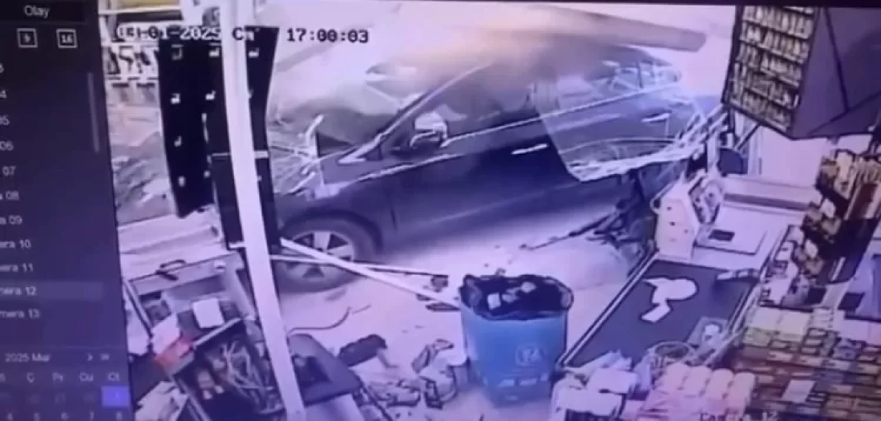 Ordu'da korkunç kaza! Kontrolden çıkan otomobil markete daldı