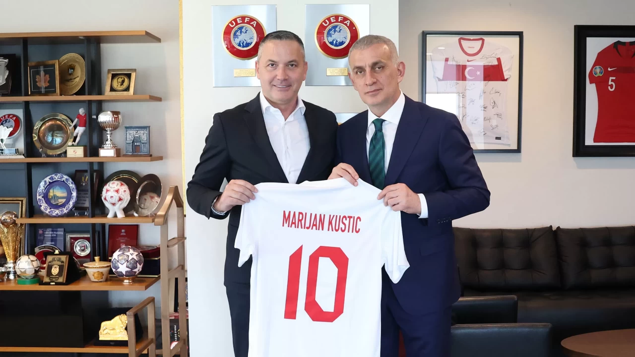 Hırvatistan Futbol Federasyonu Başkanı Marijan Kustic’ten TFF Başkanı İbrahim Hacıosmanoğlu’na ziyaret