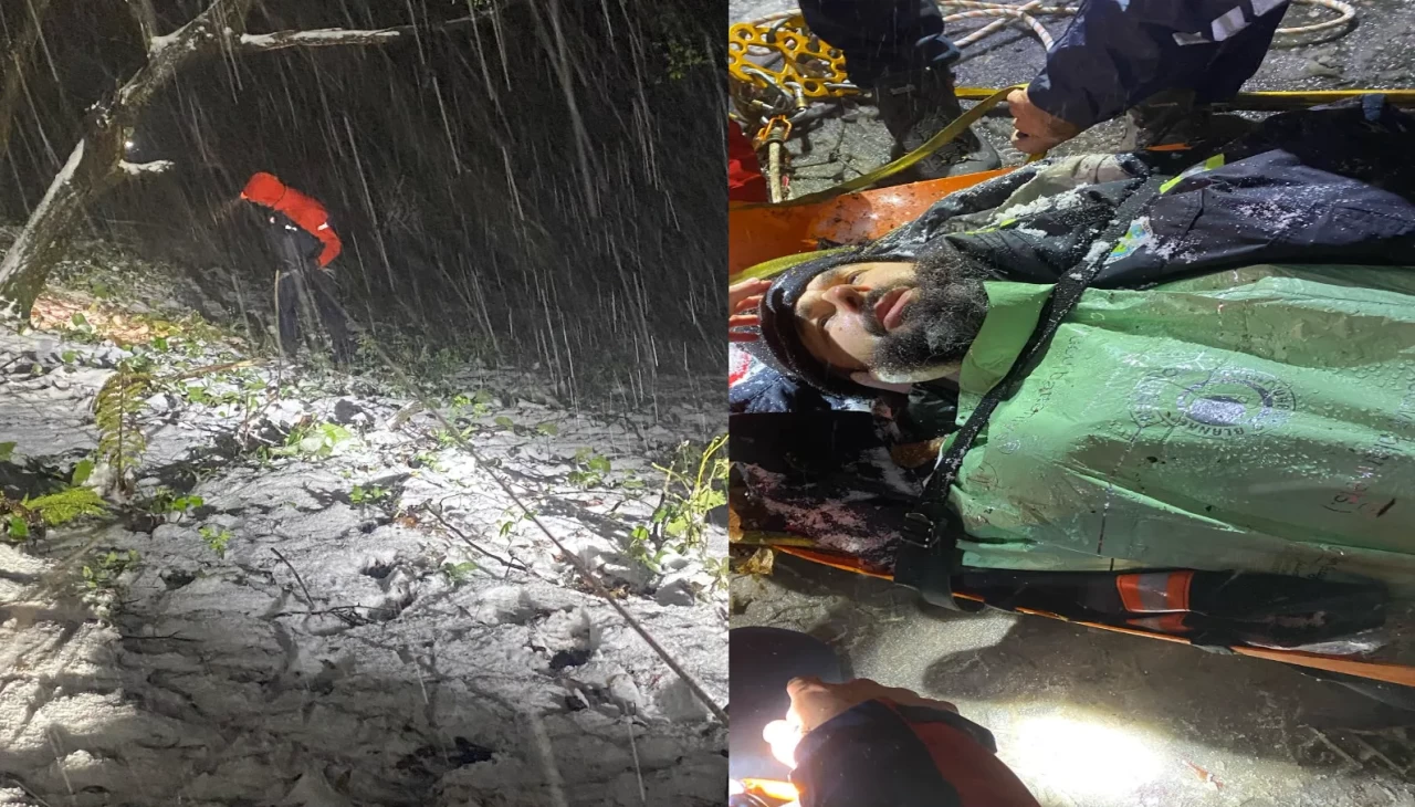 Geyve’de kar kazası: İmam, şarampole düşüp donmaktan son anda kurtarıldı