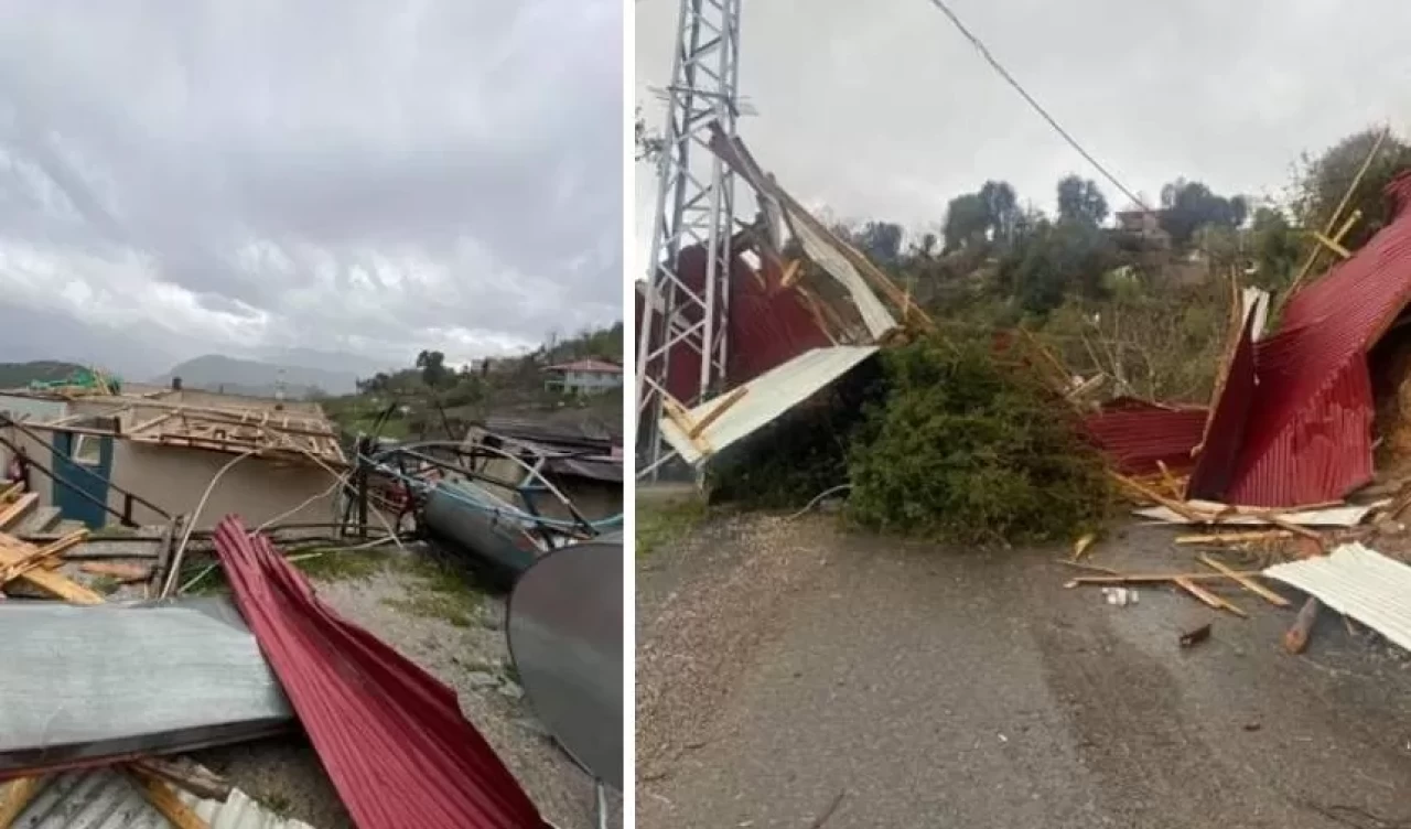 Kuvvetli rüzgar çatıları uçurdu