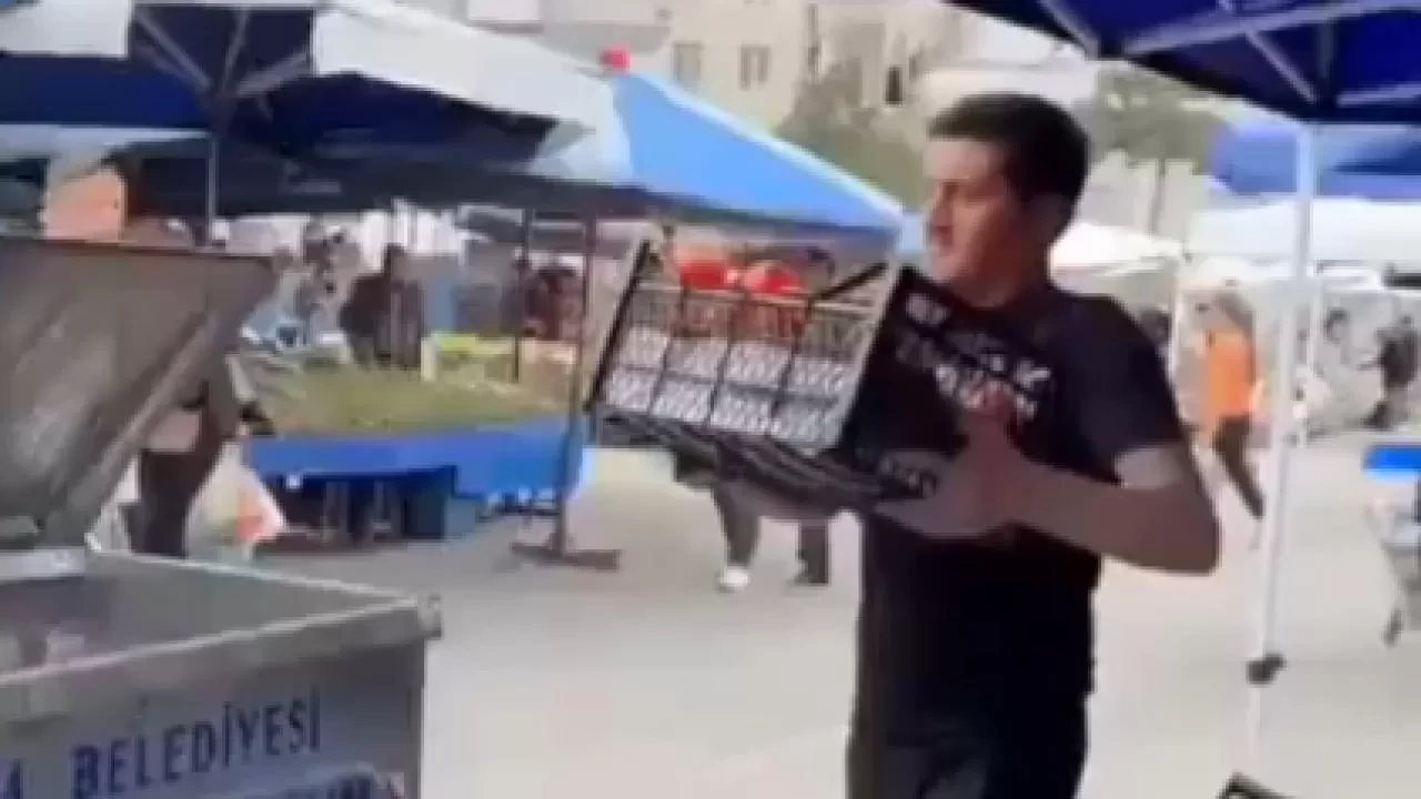 Kasa kasa domatesi çöpe döktü, cezasız kalmadı