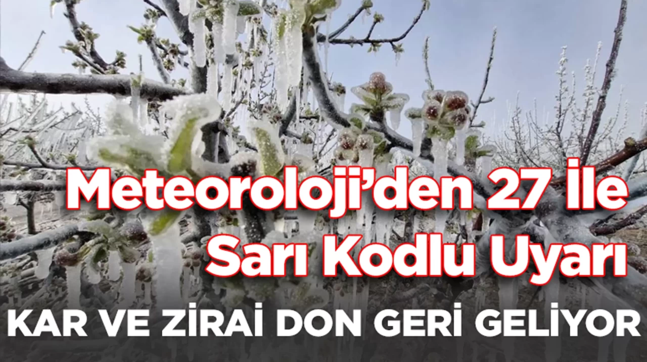 Meteoroloji’den 27 ile sarı kodlu uyarı: Soğuk hava, kar ve don riski devam ediyor