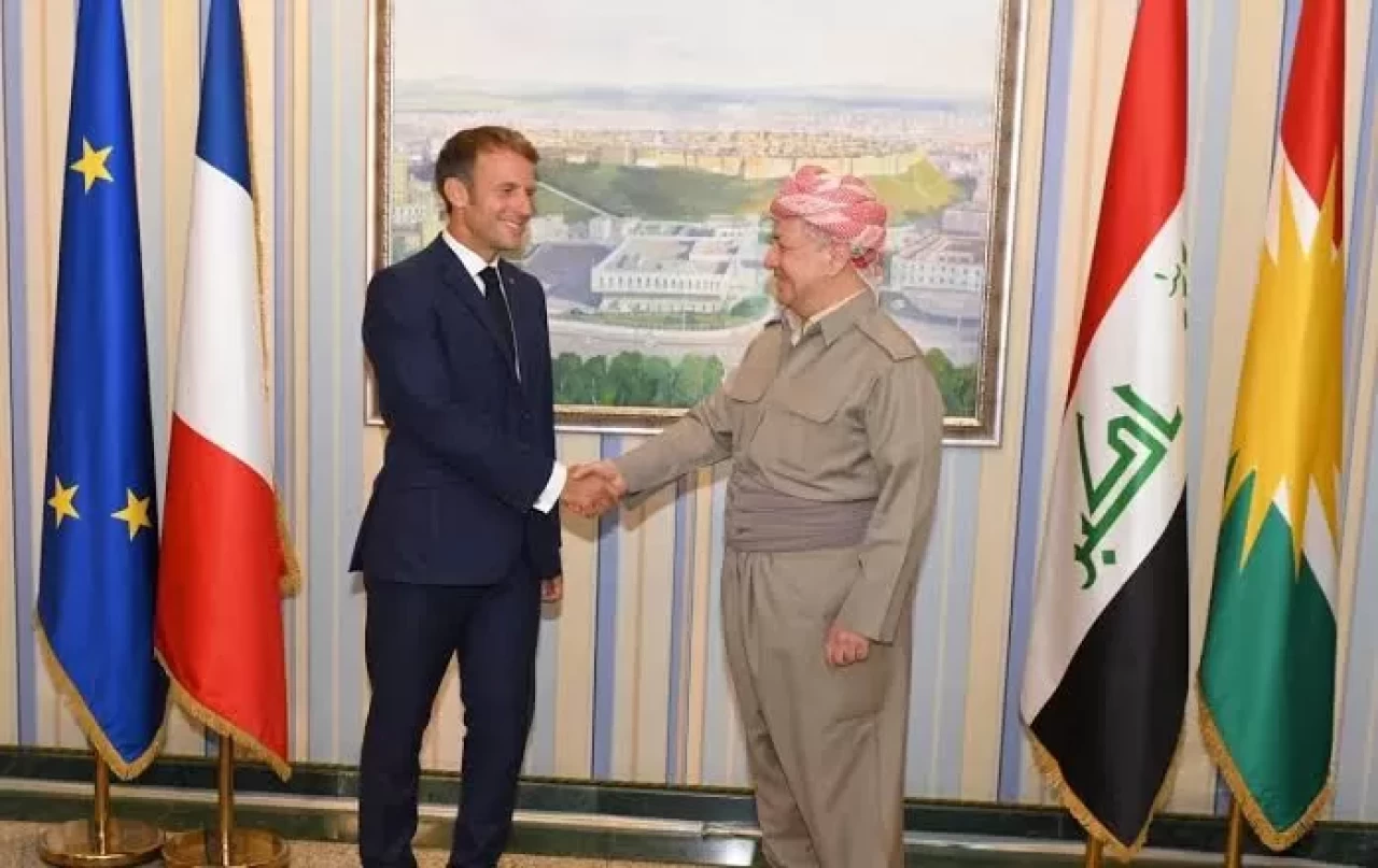 IKBY Başkanı Barzani, Macron'la görüştü