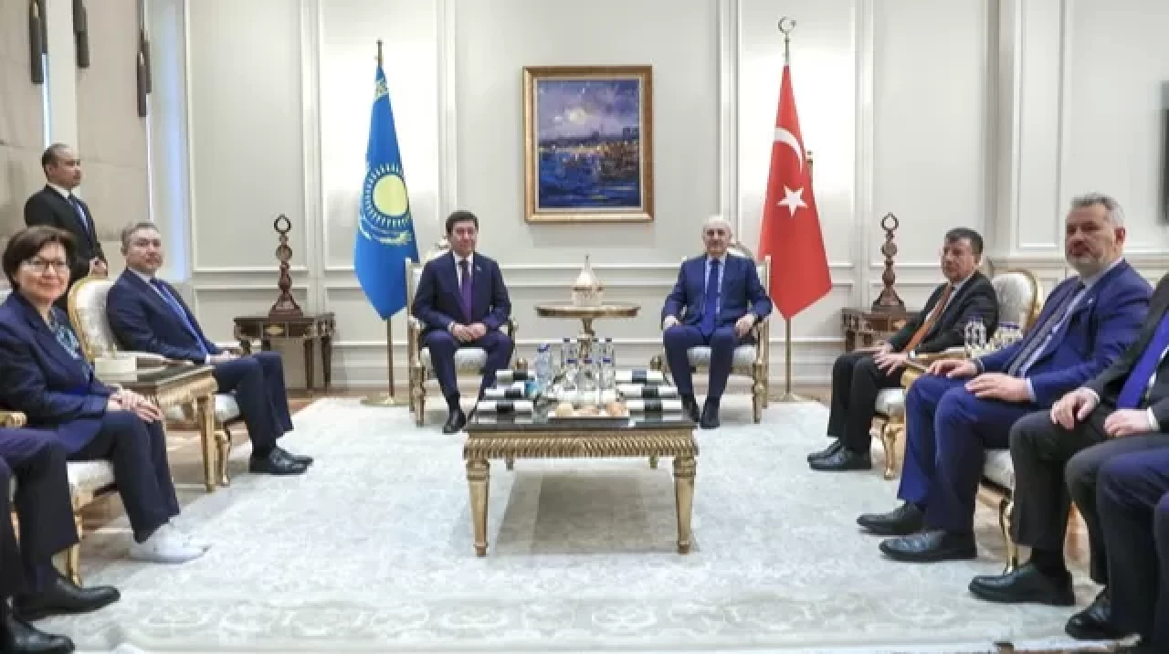 TBMM Başkanı Kurtulmuş, Kazakistan Meclis Başkanı Koşanov ile bir araya geldi