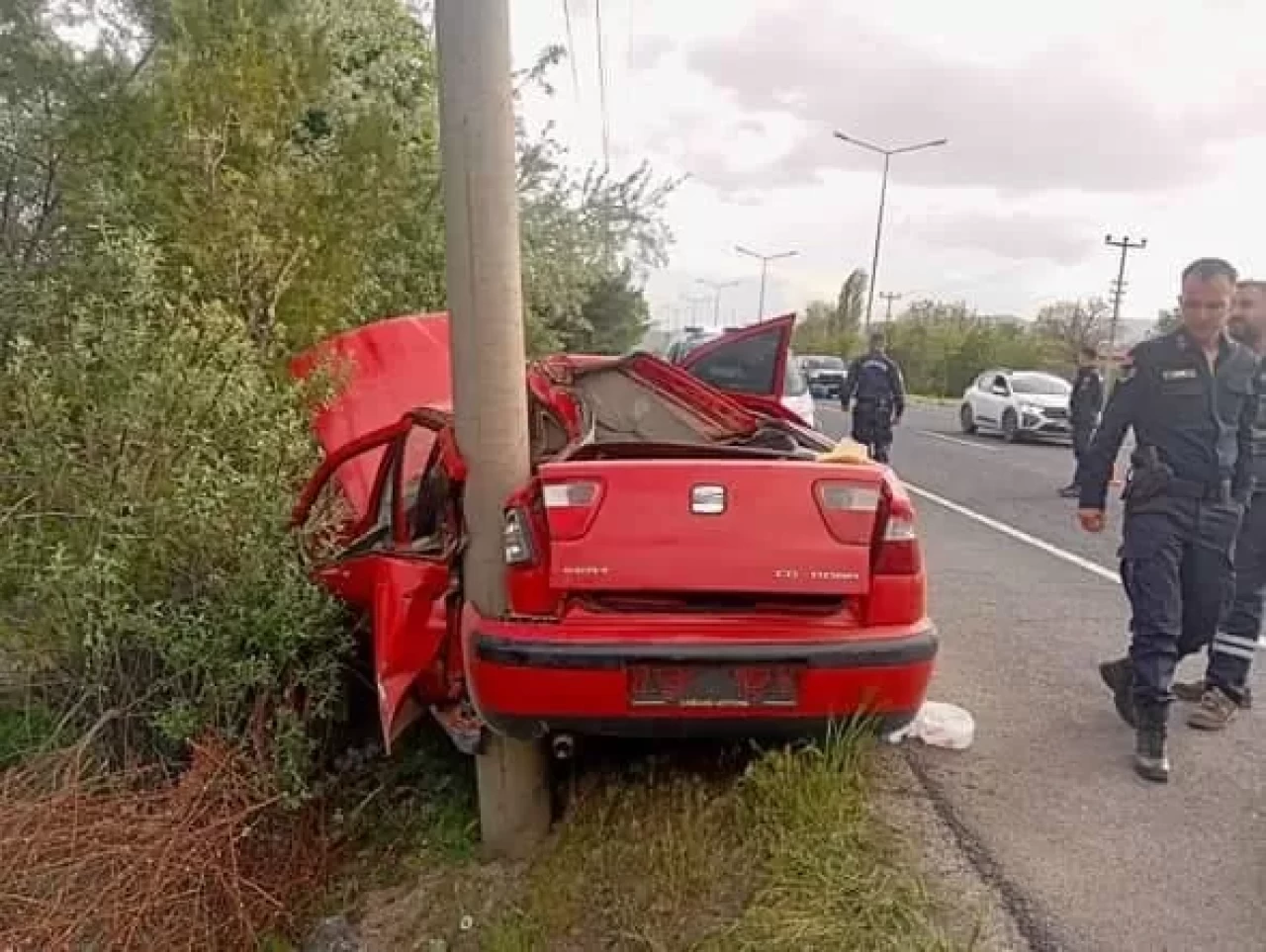 Elazığ'da feci kaza: Otomobil elektrik direğine çarptı, 2 yaralı!