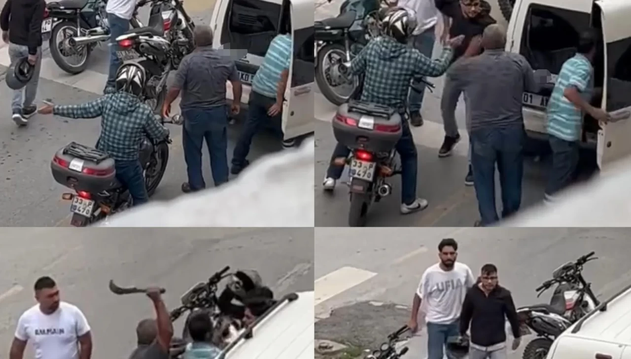 Mersin’de trafikte bıçaklı kavga: O anlar kamerada