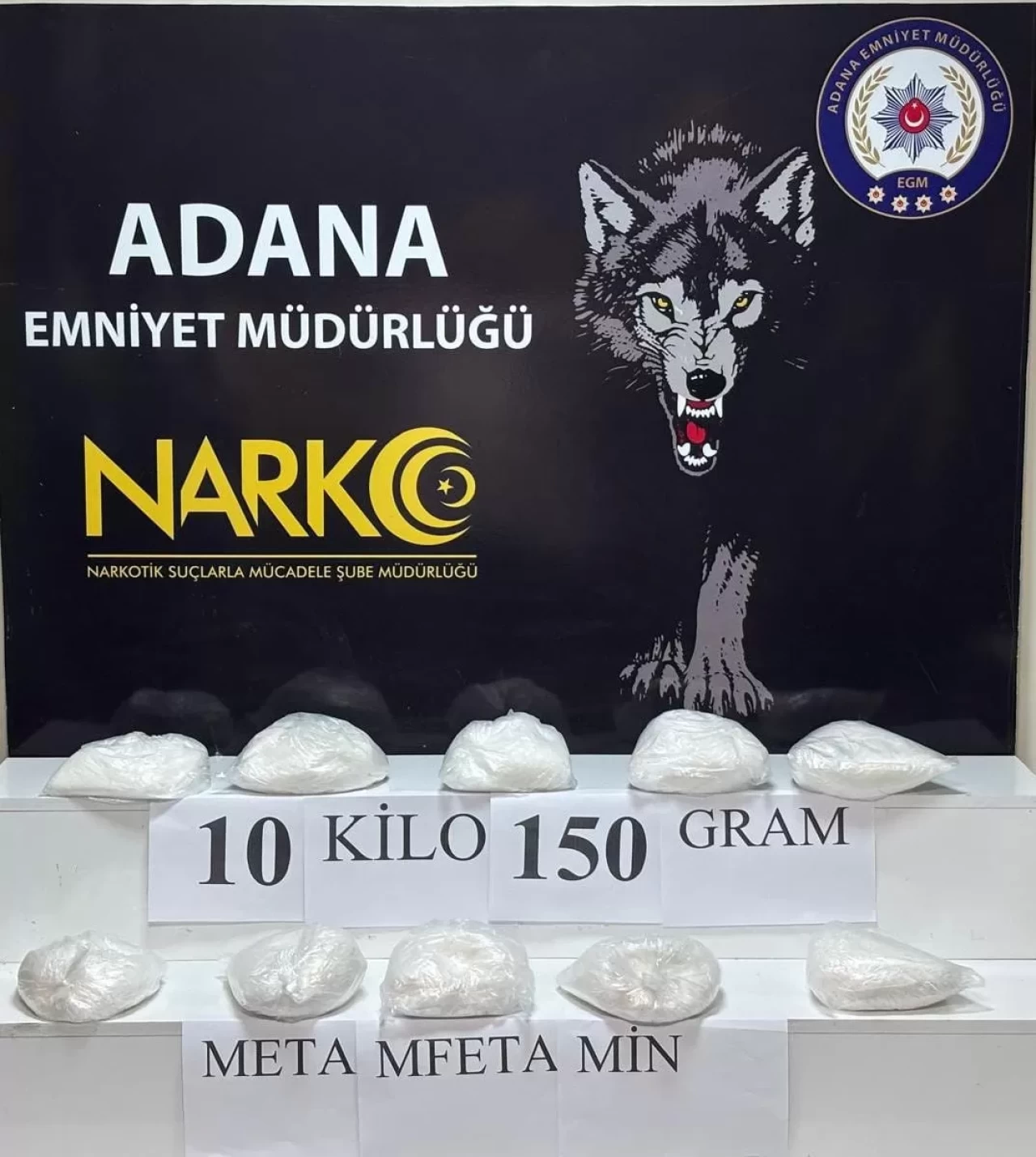 Adana’da uyuşturucu operasyonu: 10 kilo metamfetamin bulundu