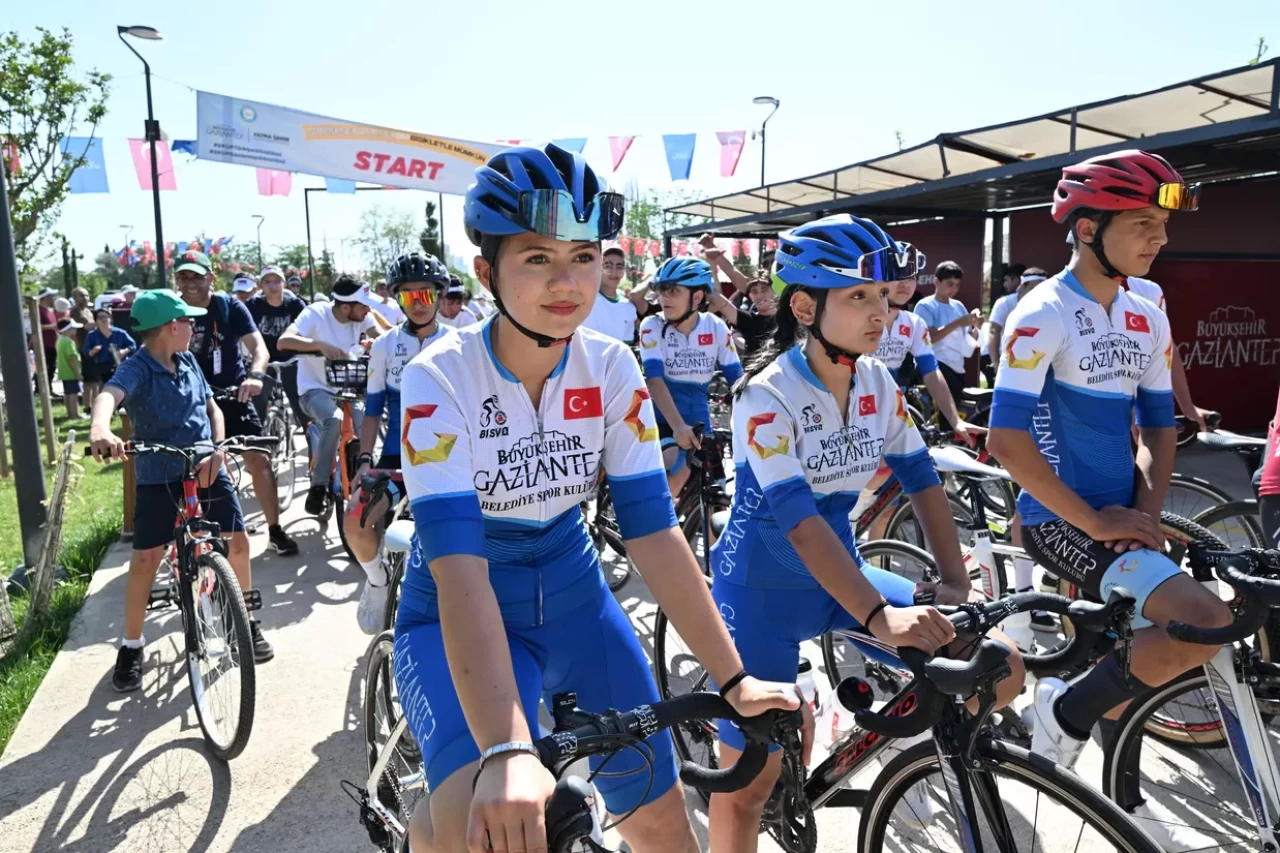 600 bisikletli Gaziantep'te pedal çevirdi