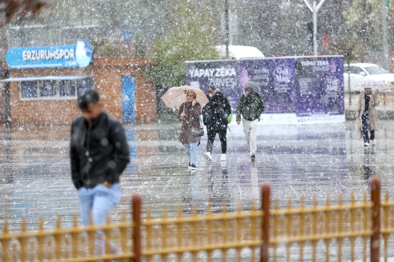 Erzurum'a mayısın ortasında lapa lapa kar yağdı