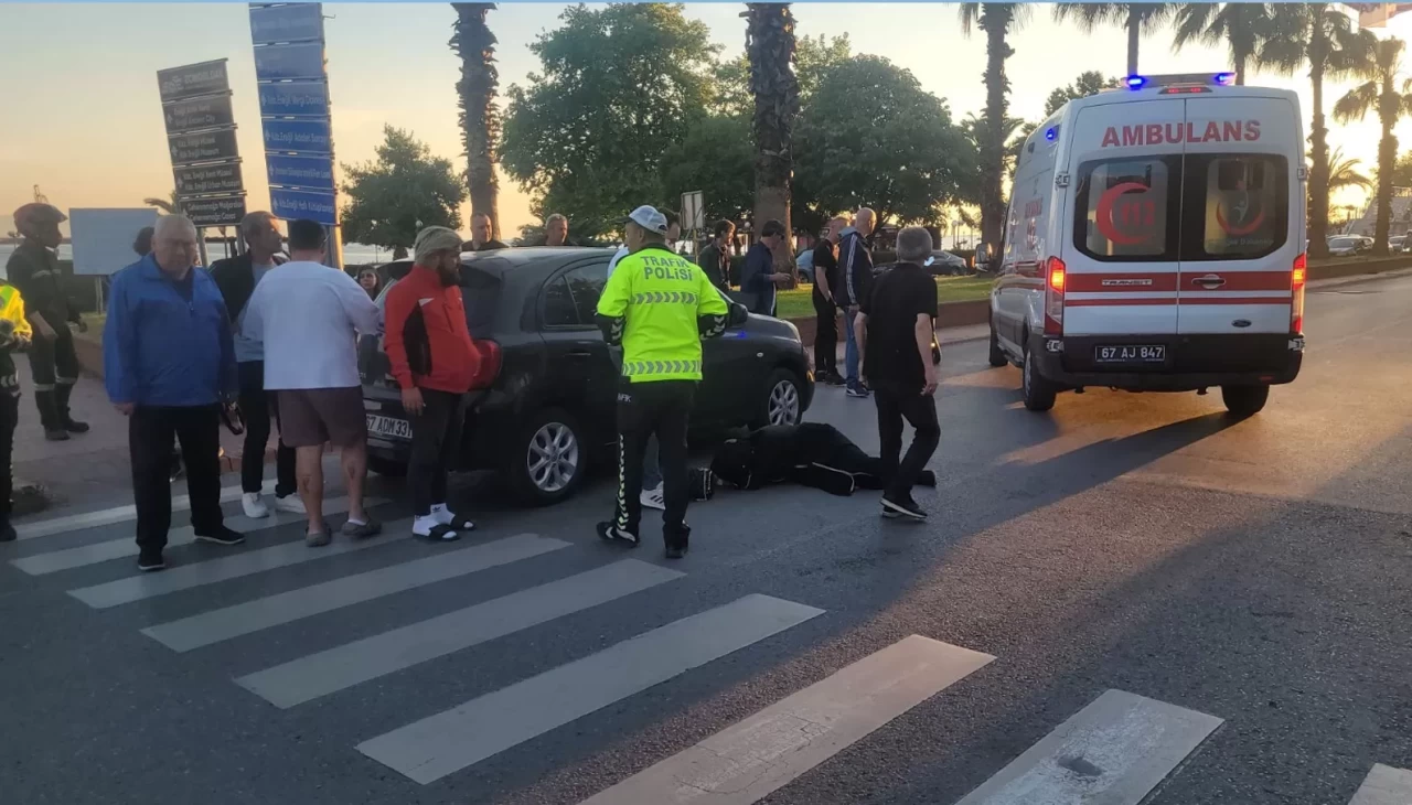Zonguldak'ta yaya geçidinde otomobilin çarptığı kişi yaralandı