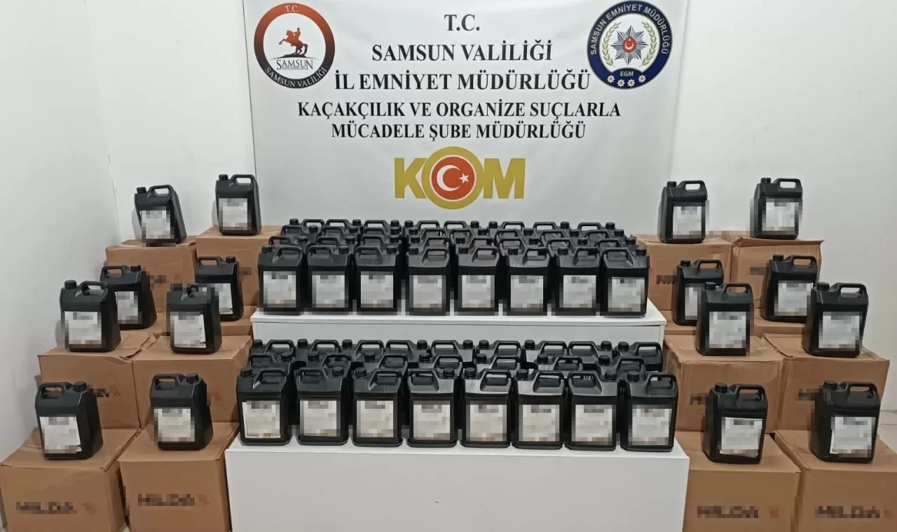 Samsun'da 1 ton etil alkol ele geçirildi