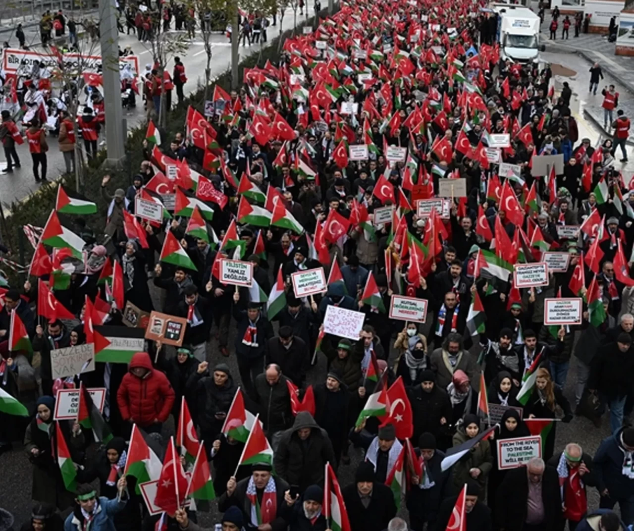 Ankara’da Filistin'e destek yürüyüşü
