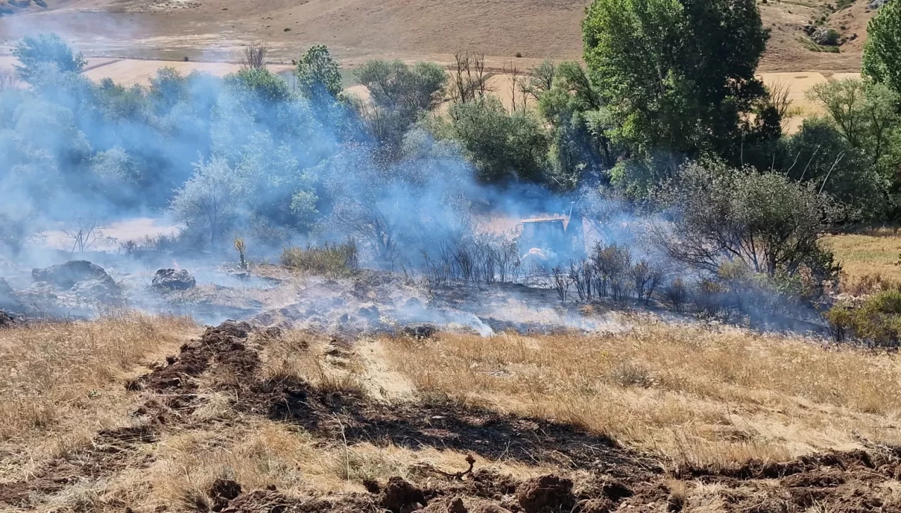 Alevlere teslim olan 3 ev ve 160 dönüm arazi zarar gördü: 2 kişi gözaltına alındı