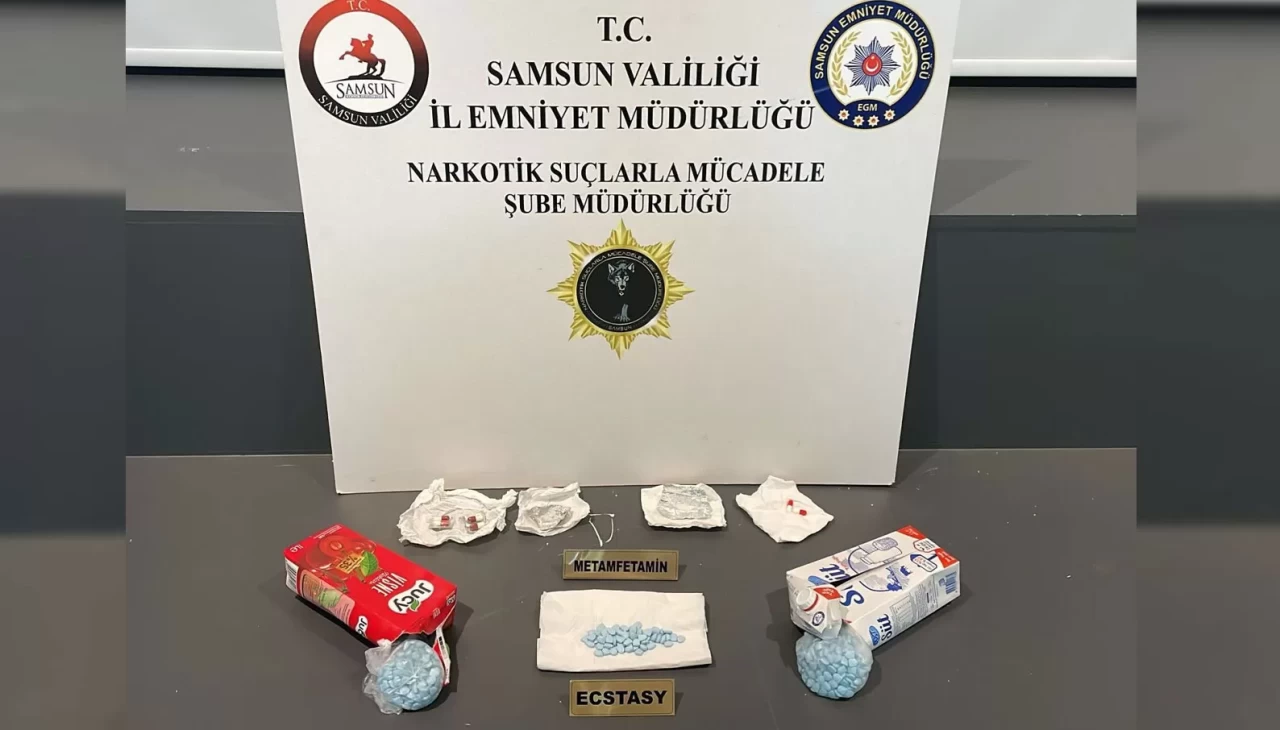 Samsun'da meyve suyu kutularında uyuşturucu hap ele geçirildi