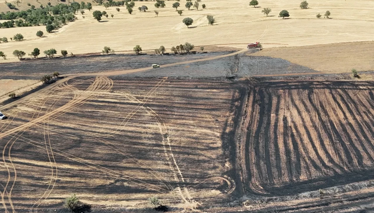 Balya makinesinden çıkan kıvılcım yangına neden oldu