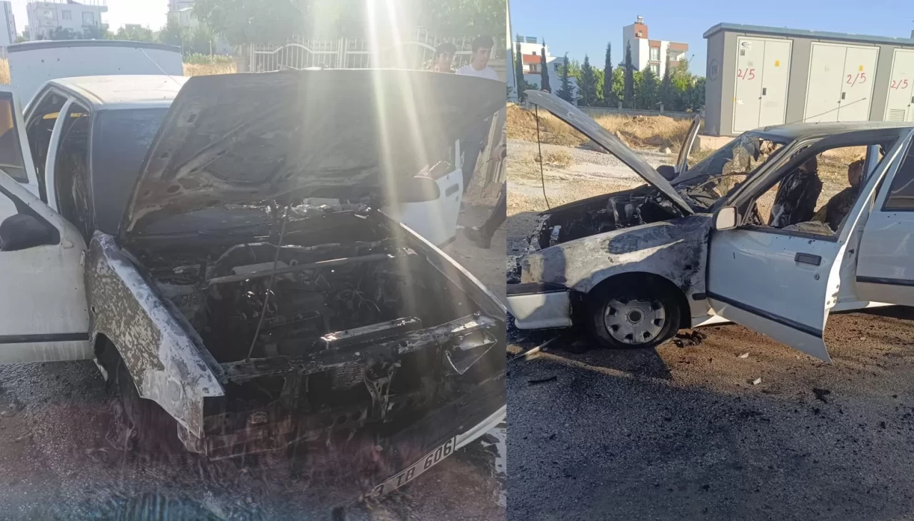 Adıyaman'da seyir halindeki otomobil alev aldı