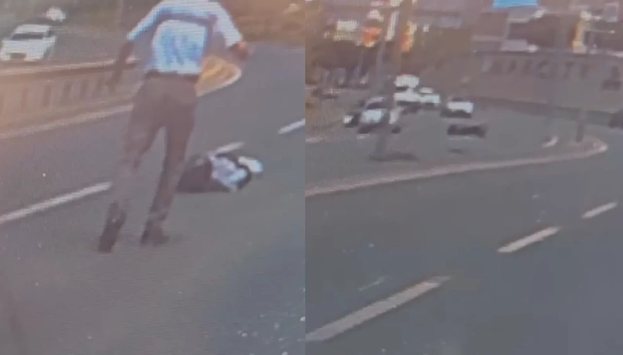 Maltepe'de kaza! Yaralı motosikletliye vatandaş kalkanı