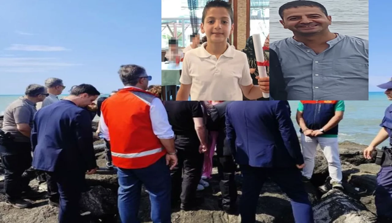 Giresun'da denize giren baba ve oğlu hayatını kaybederek toprağa verildi