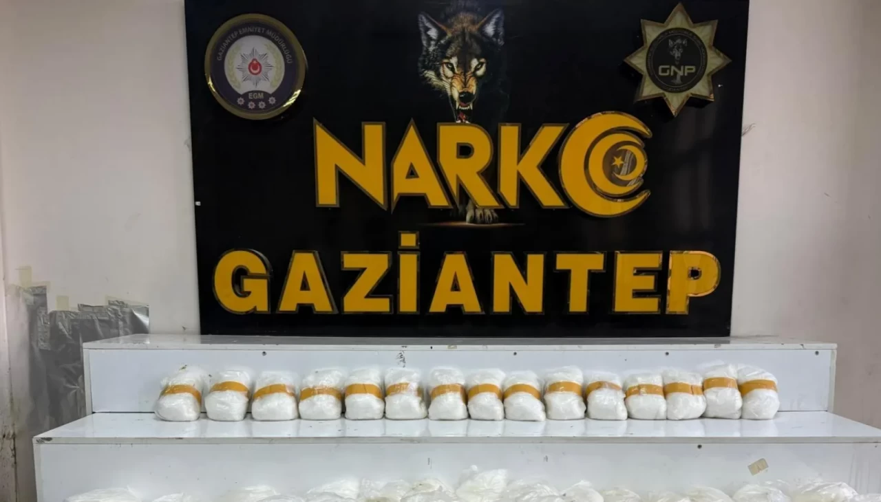 Gaziantep'te 58 kilo metamfetamin ele geçirildi