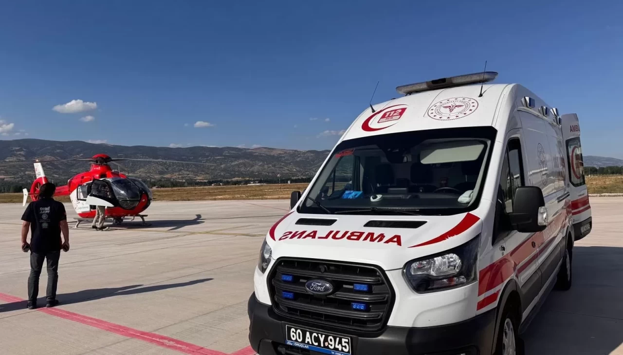 Tokat’ta parmakları kopan çocuk helikopterle Ankara'ya sevk edildi