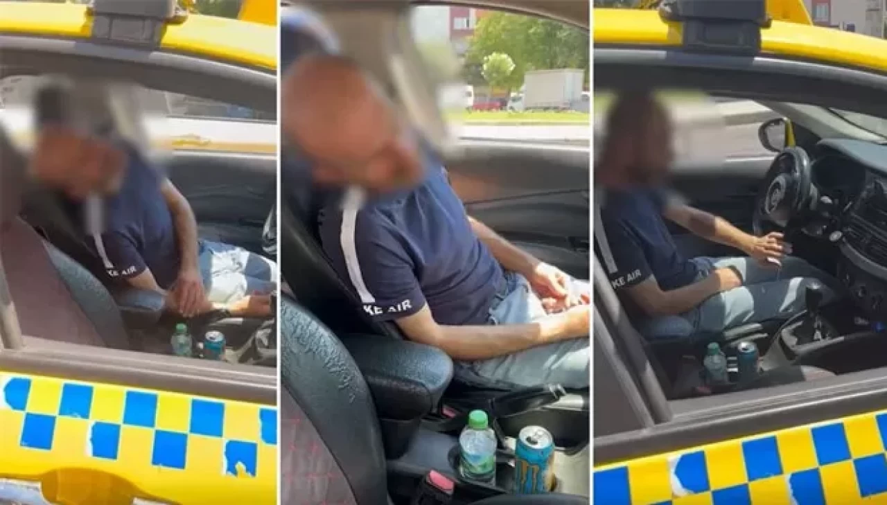 İstabul trafiğinde akılalmaz görüntü: Uyuşturucu kullanan taksici direksiyonda kendinden geçti!