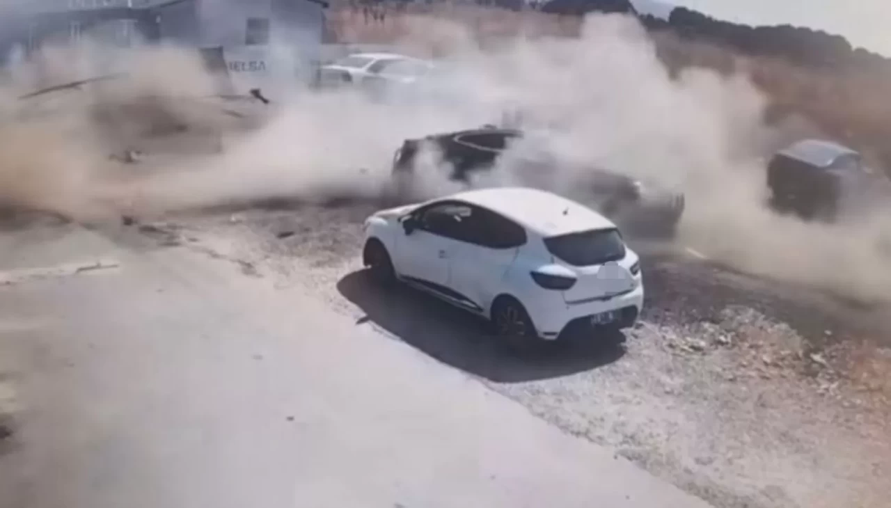 Vincin devrildiği anlar kamerada: Facia teğet geçti